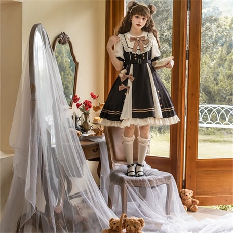 24cmShop ロリータフロントリボンレースアップジャンスカ opf002
