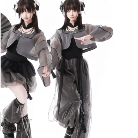 24cmShop 中国風カーディガン+タンクトップ+パンツ3点セット sus100 Bスーツ