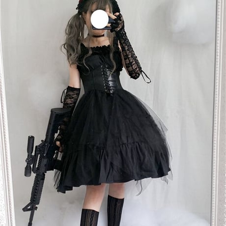 ストール+ワンピース+ベルト+グローブ4点セット  733