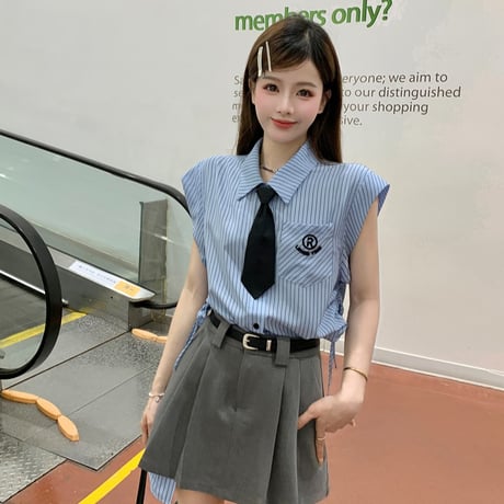 24cmShop 韓国ファッションブラウス + スカート2点セット sus096
