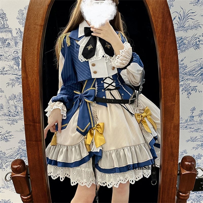 サイドケープ軍服ロリータセットアップ：トップス+JSK opf145 | 可愛い