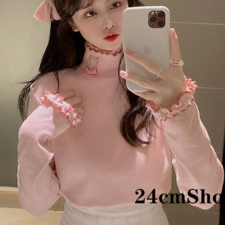 24cmshop かわいいウサギの長袖Tシャツ 1147