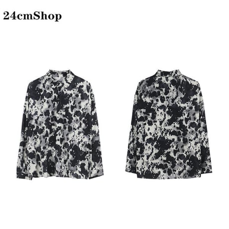 24cmShop原宿風総柄フラワー ビッグシャツ1337