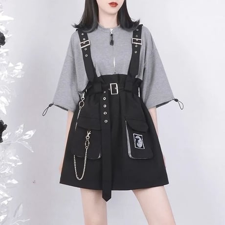 24cmShop バイカラースウェットワンピース＋ウエストストラップベルト1233