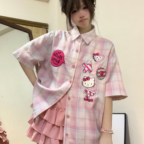 24cmShop韓国ファッションかわいい 半袖シャツcy029