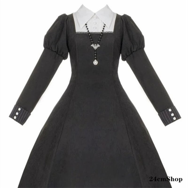ゴシックカレッジロングロリータドレス opf018 | 可愛い服量産型服通販