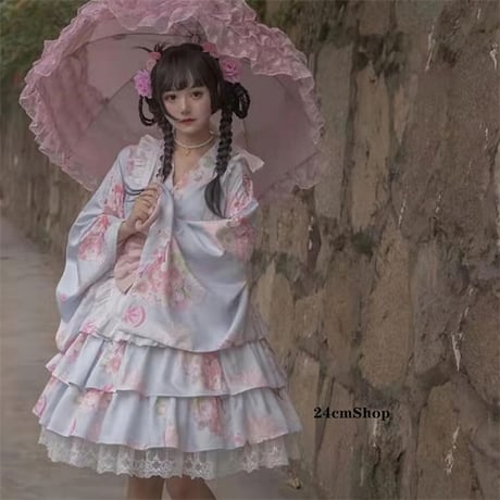和風フリルロリータドレス opf133