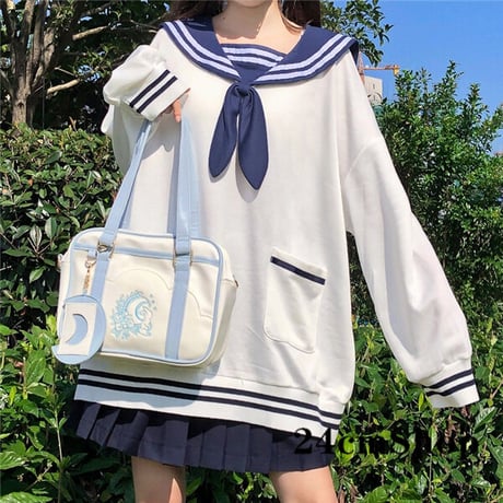 24cmshop ドロップショルダーうさ耳セーラートップス 1136