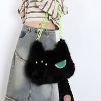 24cmShop 可愛い顔隠し猫リュック レディース 秋冬 ふわふわ ぬいぐるみ風 ショルダーバッグ b067