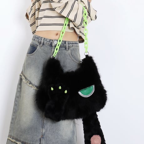 24cmShop 可愛い顔隠し猫リュック レディース 秋冬 ふわふわ ぬいぐるみ風 ショルダーバッグ b067