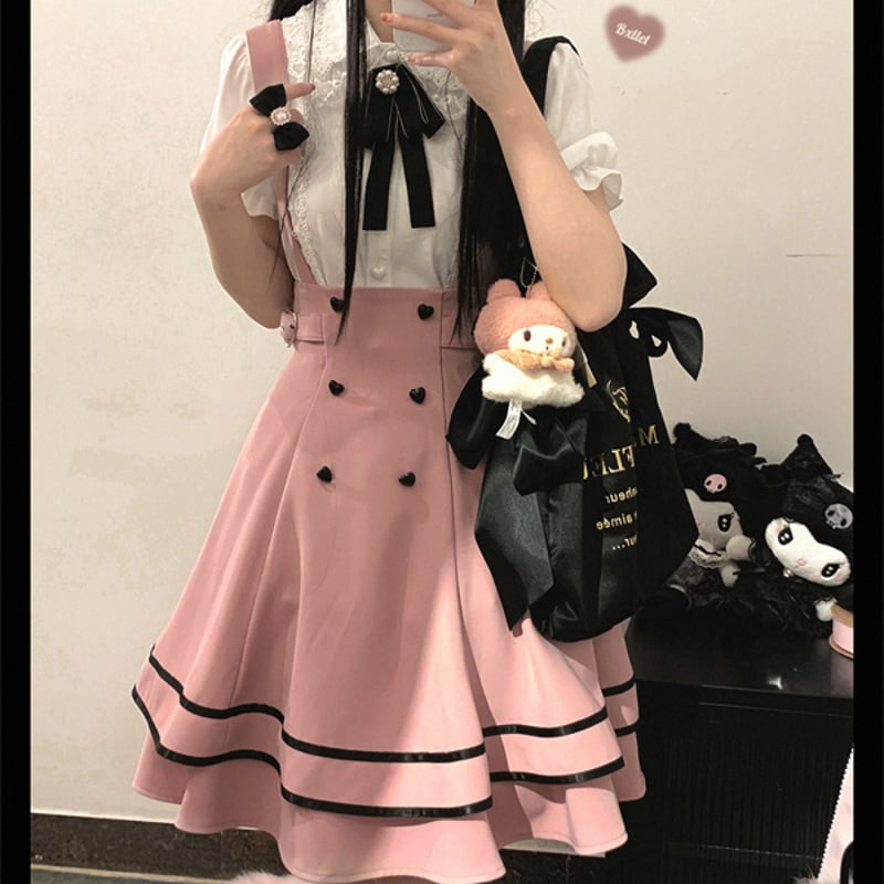 地雷 量産 ピンク レースリボン スカート Amazon.co.jp: [ディアマイラブ] 地雷系 服 スカート ハート