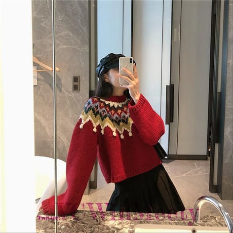 Tops メリヤスのニットシャツ 273