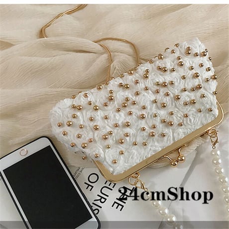 24cmShopトップハンドル-ビジューチェーンバッグ 1213
