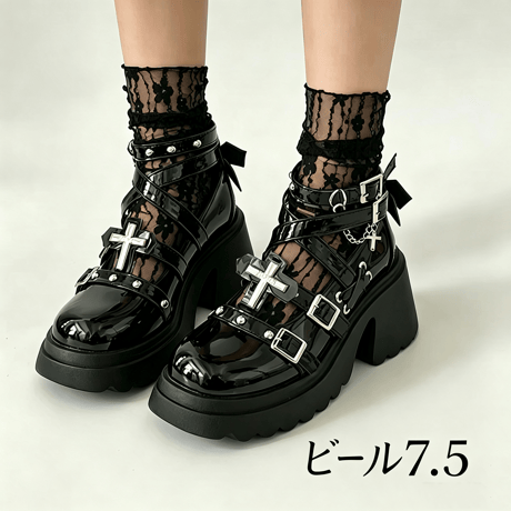 24cmShopパンク風厚底ロリータ革靴 JKレディースシューズ sh125