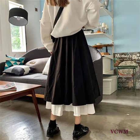 韓国可愛い長いスカート 908