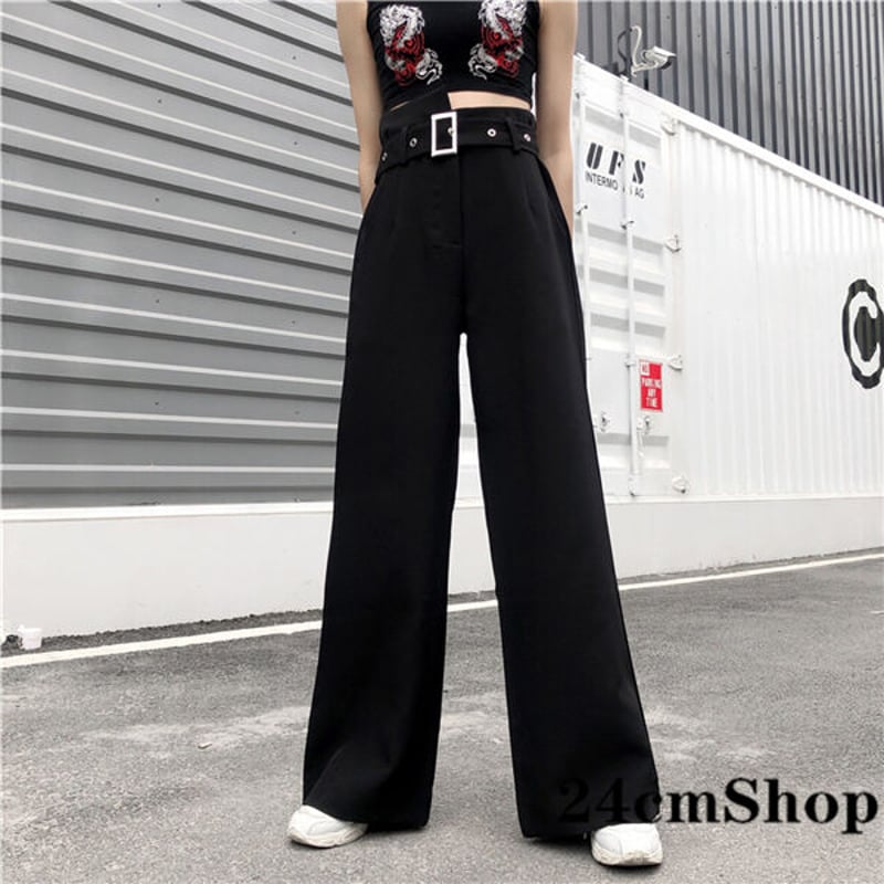 ハイウエスト モード系 ワイドパンツ 1084 | 可愛い服量産型服 ハイウエスト モード系 ワイドパンツ 1084 | 可愛い服量産型服