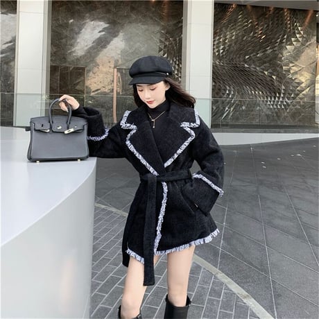 Coat バイカラーレディースジャケット 643