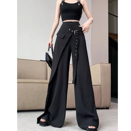 24cmShop 韓国ファッションブラック系ズボンkz032