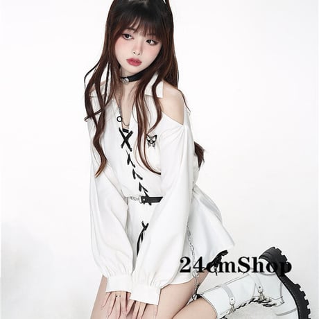 24cmShop ベルト付き肩出しシャツ 1334