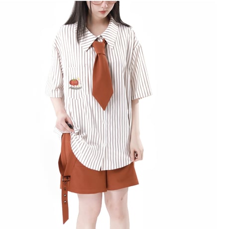 24cmShopファッション  シャツ+ショートパンツ  2つのセットsus56