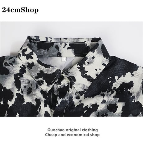 24cmShop原宿風総柄フラワー ビッグシャツ1337