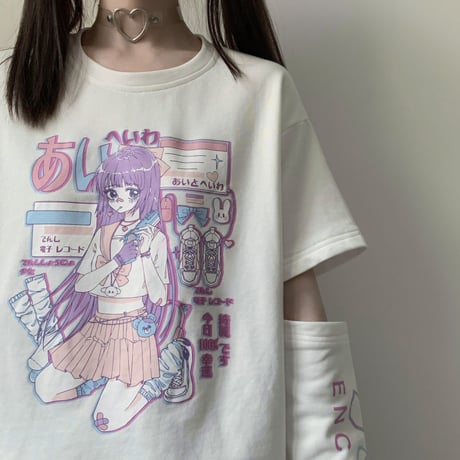 Tops ファッションプリントTシャツ  732