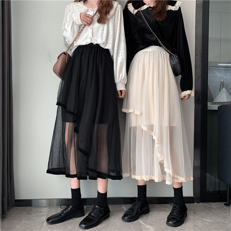 ティアードフリルシアーパネルスカート 793 | 可愛い服量産型服通販