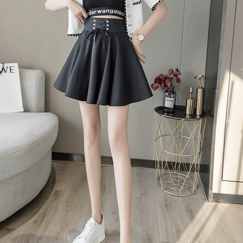 ブラック系ウエストレースアップスカート 797 | 可愛い服量産型服通販