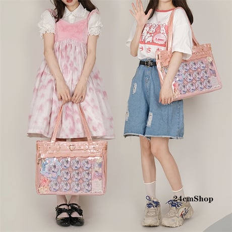 24cmShop サブカルパンクゴシッククリアpvcショルダーバッグ b010