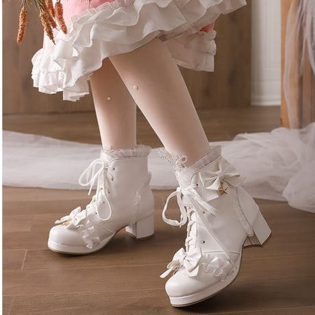 24cmShopスターストラップフリルリボンブーツsh113