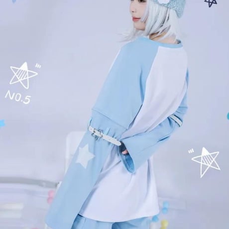 【天使界隈】ロンT（スリーブ取り外し可能）+ショートパンツ 2点セット sus148