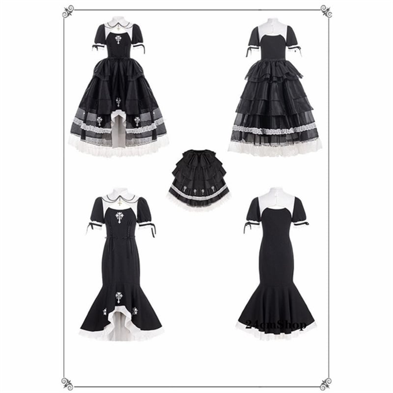 ゴシックシスター風フリルドレス opf036 | 可愛い服量産型服通販24cm