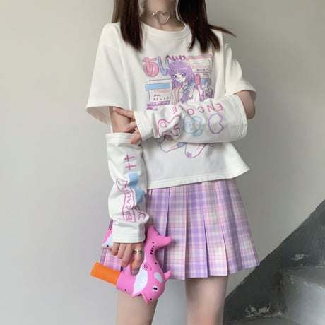 Tops ファッションプリントTシャツ  732