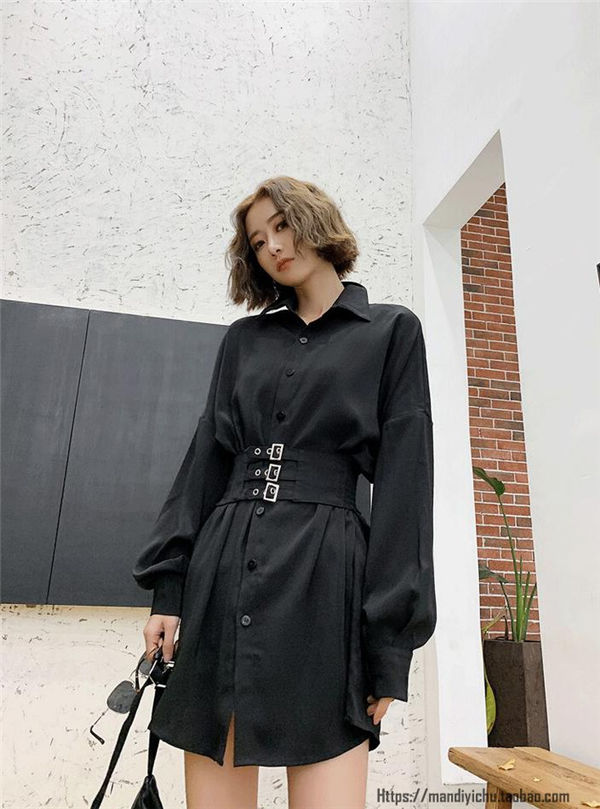ベルト付きトレンチライクシャツワンピース トッコクローゼット ベルト