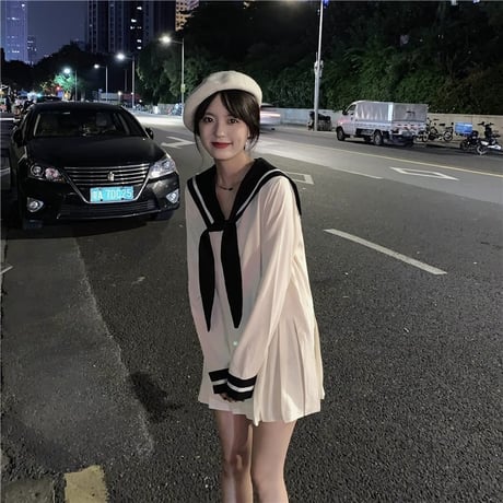 韓国ファッションかわいい長袖ワンピースopf163
