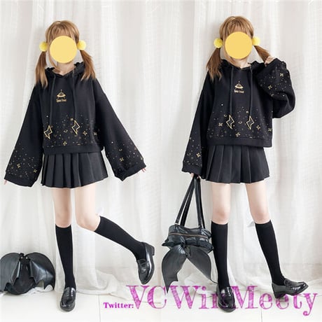 Tops  ロングスリーブスペースプリントパーカー  580
