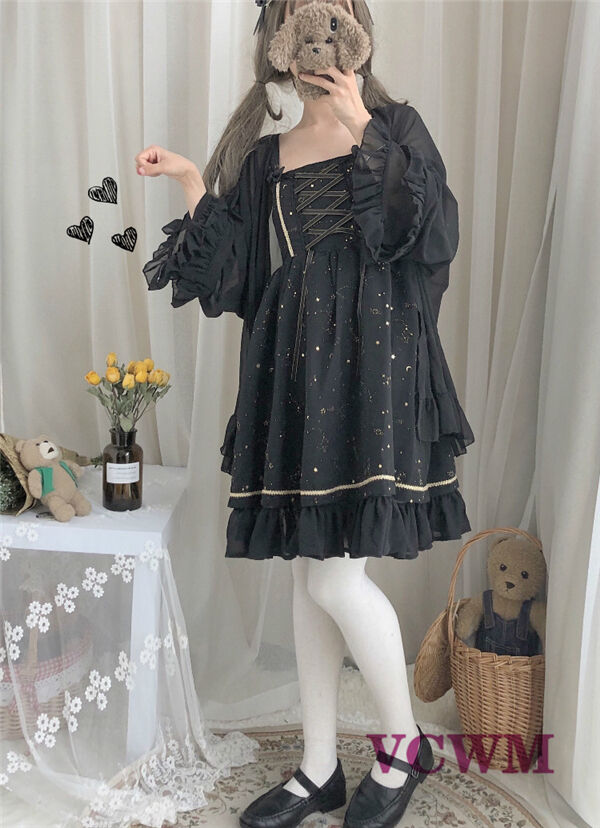 新品✨夏新作❤️オフショルワンピース✨レトロエレガントなデザイン 夜空デザイン オフショルワンピース 1017 | 可愛い服量産型服