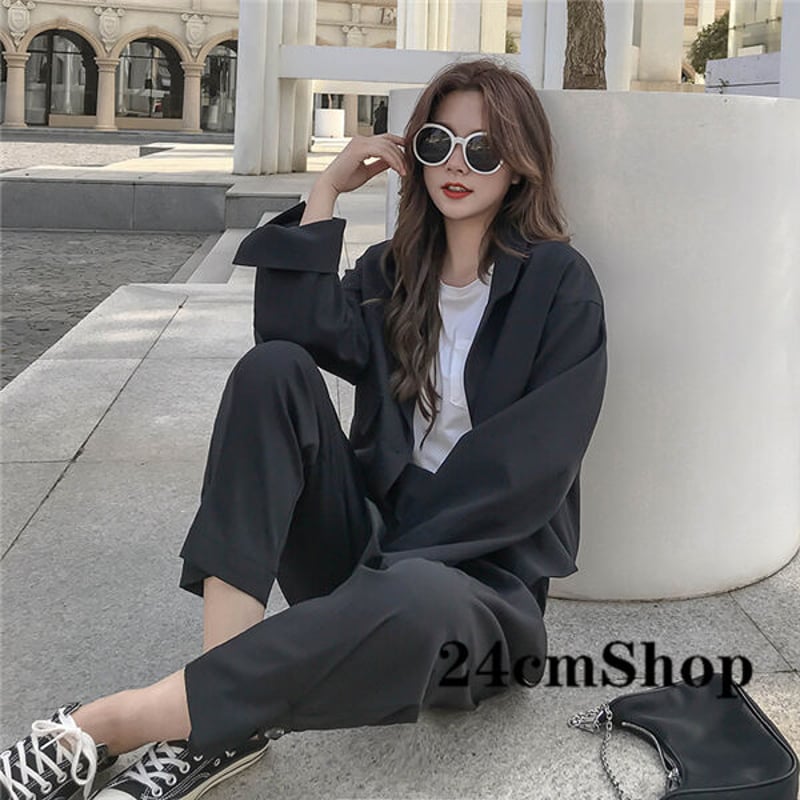韓国ファッションショート丈セットアップ ジャケット パンツ1266 韓国ファッションショート丈セットアップ ジャケット パンツ1266