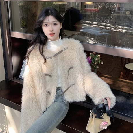 Kawaii Lamb Cashmere  Warm Mink Fur Short Jacket  wt036
