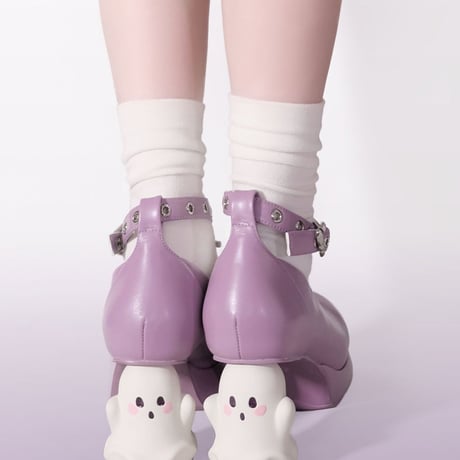 24cmShopゴーストy2kサブカルパンククロスストラップシューズ 1362