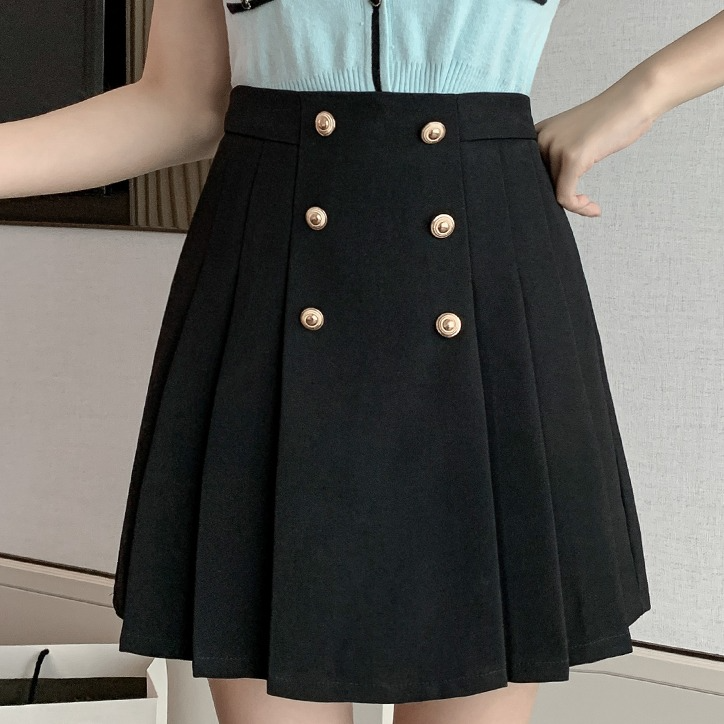 韓国ファッションWボタンタックプリーツスカート 802 | 可愛い服
