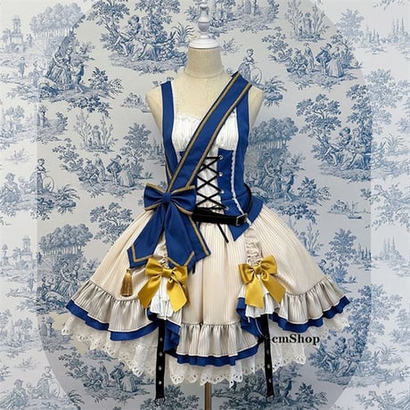 サイドケープ軍服ロリータセットアップ：トップス+JSK opf145