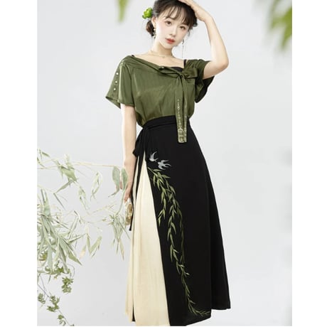 24cmShop中国風セットアップスカート3つのセット sus069