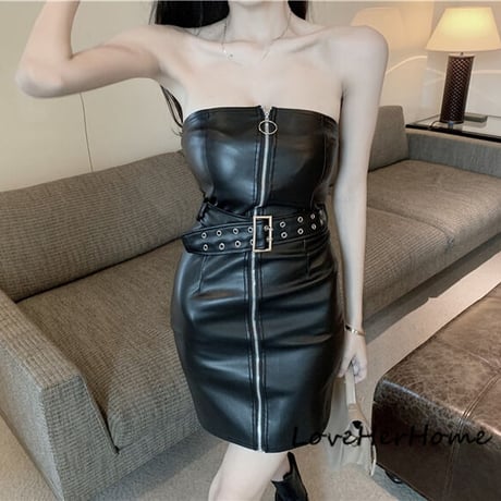 24cmshop セクシーな革のワンピース 1175