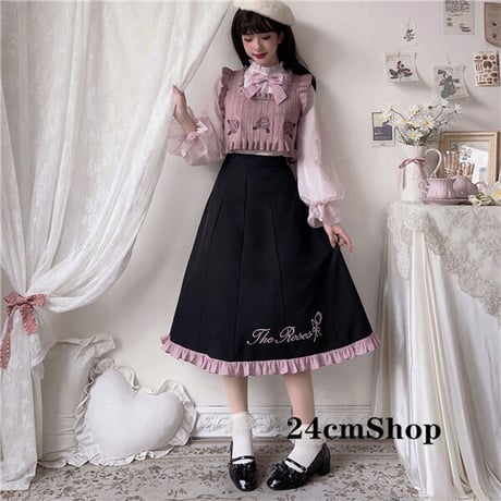 24cmShop 可愛いベスト＋シャツ＋スカート３点セツト 1289