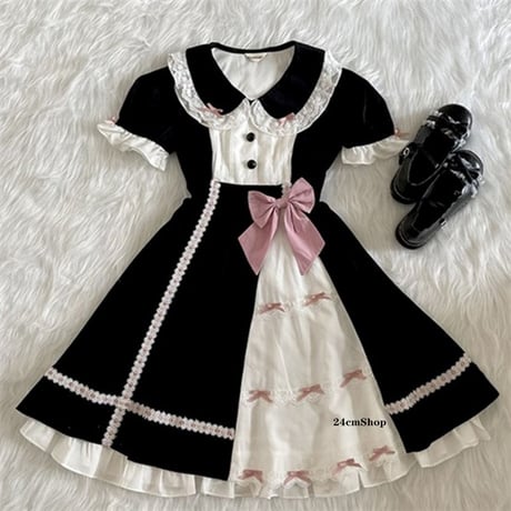 アシンメトリー半袖フリルワンピース opf085