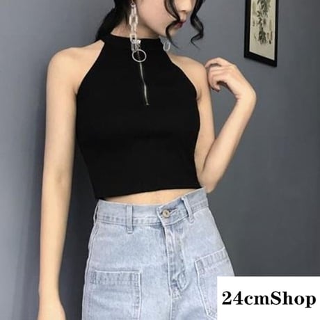 24cmShopホルターネック ハーフジップシャツ 011