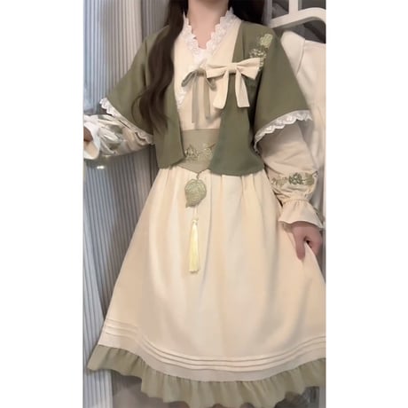 24cmShop中国風ファッション かわいいワンピース2点セットsus200
