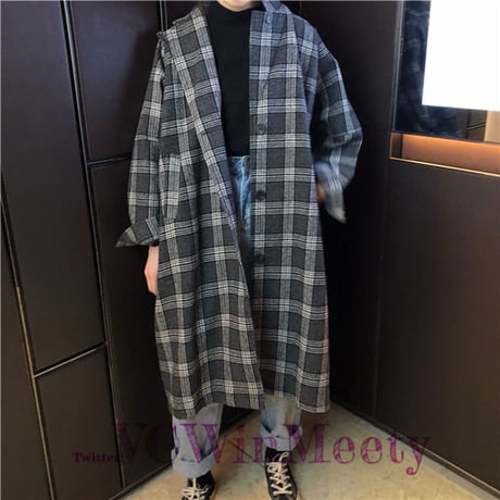 Outer| チェックロングコート 234