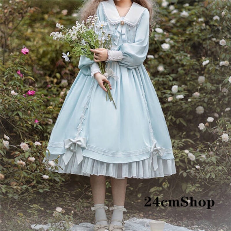 完成品ハンドメイド♡90cmアリス風うさ耳セーラーワンピース 70726f647563742f43373636373031